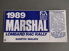 Lombard RAC Rally Sticker Marshal North Wales 1989 Original and genuine