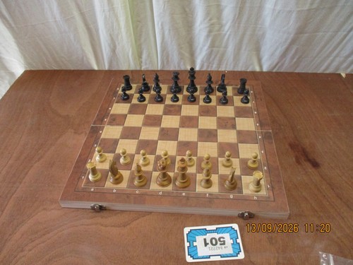 Wooden chess set folding - set,