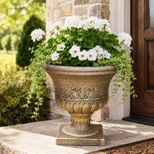 Large bronze plastic urn - large,