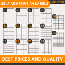 A4 ADDRESS LABELS SELF ADHESIVE WHITE SHEETS STICKER PAPER LASER PRINTER INKJET