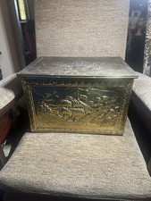 VINTAGE EMBOSSED BRASS COVERED