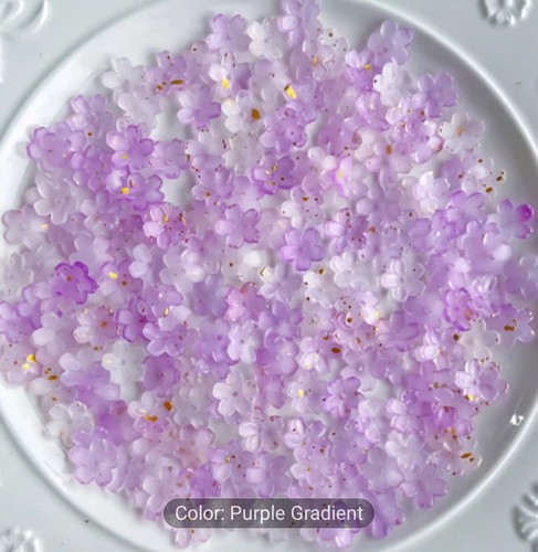 Flower beads purple - flower, 50