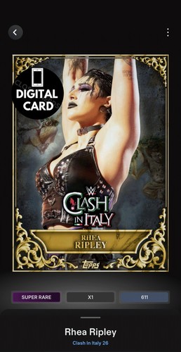 Digital topps wwe slam rhea - wwe,