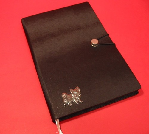 Papillon dog black note - black,
