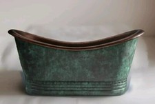 Antique Hammered Copper Bathtub Aged Green blue Patina (1700 MM)