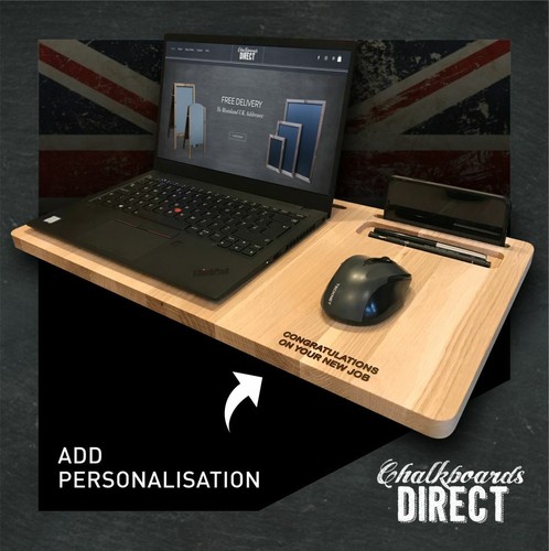 Personalised laptop desk wood - desk,