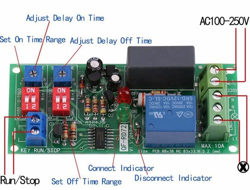 Adjustable off delay relay - on/off,