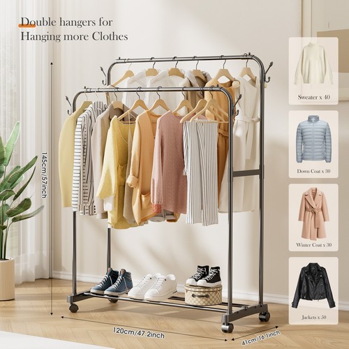 Heavy duty double clothes rail - double,