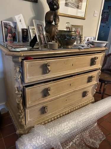 Victorian carved limed - carved,