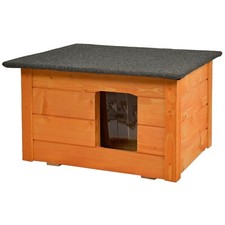 Waterproof Dog Kennel Insulated Spruce Wood Pet House Outdoor Roof Opening Solid