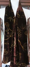 Neisha Crosland Designer Mahagony Silk Velvet Scarf, made in England NWT- Estate