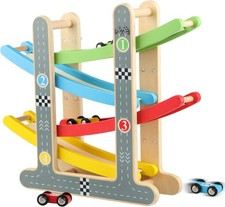 Jacootoys Wooden Car Ramp Toy