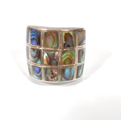 Sterling silver abalone - abalone, mosaic