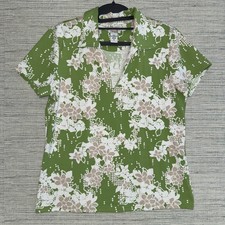 Izod Ladies Golf XFG Cool FX Shirt Medium Green Floral