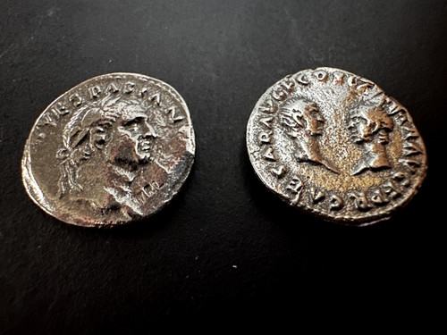 Denarius vespasian titus - of,