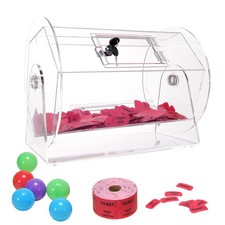 Uimoso Acrylic Raffle Drum Lottery Cage Holds 5000 Tickets or 200 Bingo Balls
