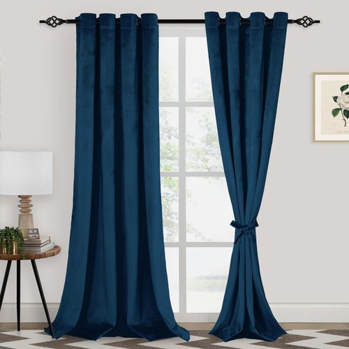 Blue velvet curtains - curtains, 108