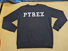 Pyrex Vision Womens Sweatshirt Size Large Black Spellout Crew Neck Ladies