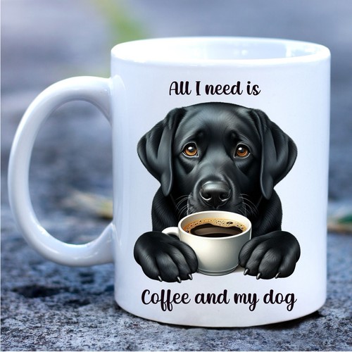 Black labrador mug with - labrador,
