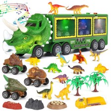 Kids Dinosaur Truck Toy Gift Storage Car Transport Carrier Model Music Light UK