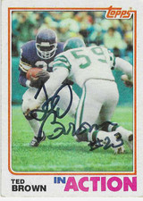 Ted Brown Minnesota Vikings Personally Autographed Card