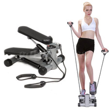 Mini Exercise Stepper with Resistance Bands + LCD Monitor Home Fitness Equipment