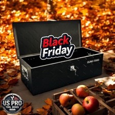 US PRO ALUMINIUM BLACK CHEQUER PLATE JOB SITE BOX TOOL BOX TRUCK STORAGE medium