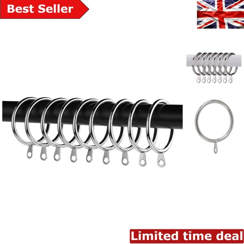 Silver curtain rings 24 pack - silver,