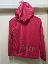 Juicy Couture Hoodie Girls XL Pink Velour Zip Up Jacket Y2K Mean Girls Barbie