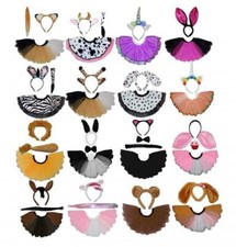 Animal Tutu Skirt Fancy Dress Hen Party Book Week Ears Tail Bunny Lion Dalmatian