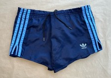 VTG ADIDAS nylon shorts Blue WEST GERMANY sprinter Glanz Shiny Gay D5 30-36”