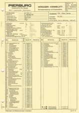Data sheet setting data Solex 31 PICT-7 / 31PIC7 carburettor - VW Derby / Polo