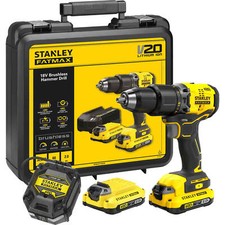 Stanley Fatmax V20 SFMCD715 18v Cordless Brushless Combi Drill 2 x 2ah Li-ion