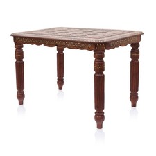 Decorative Sheesham Wood Coffee Table –90x60cm Large Indian Rosewood Hand Carved