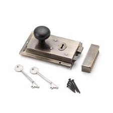 Antique Brass Fluted Rim Lock