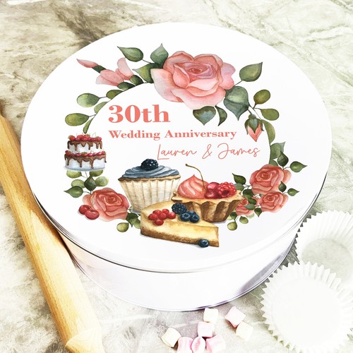 Round pastry floral cake 30th - round,