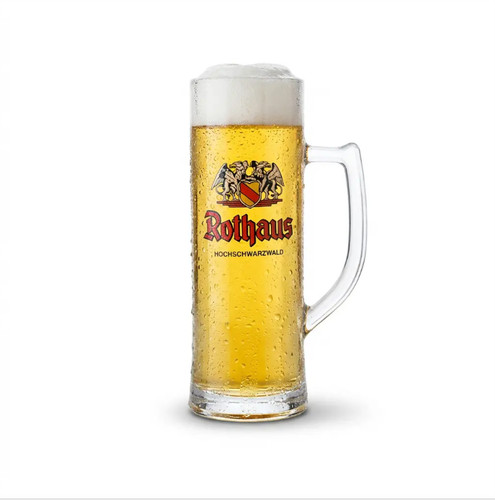 Rothaus glass pint tankard - rothaus,