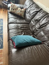 Natuzzi Brown Leather Sofa 3