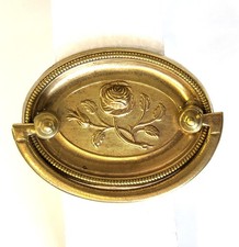 Brass oval plate rose handle