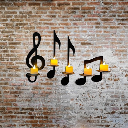 Musical note candle holder - note,