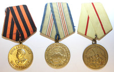 World War II 3x Soviet Medals, Full-sized & Genuine Including Stalingrad