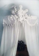 Antique French bed ciel de lit half tester bed canopy Chateau chic.