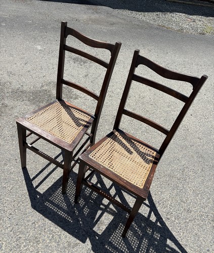 Antique edwardian cane chair - edwardian,