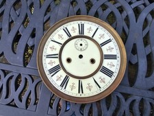 Antique German  Vienna antique wall clock Porcelain ENAMEL dial 8"