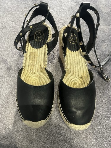 Ash black leather - ash, stud