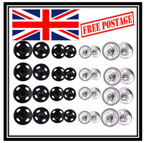 Metal sew snap fasteners - metal, sew-on