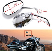 Pair 10 mm Chrome Motorcycle