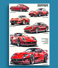 Ferrari F599 Supercar Fan Art Canvas - Classic Italian Sports Car Print - A3