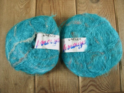 Turquoise mohair yarn gray - mohair,