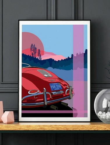 Porsche 356 speedster print - 356,